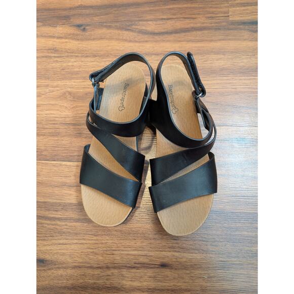 Baretraps Caley Black Strappy Wedge Sandals size 6.5 Comfort Wedge Sandals - Picture 1 of 5